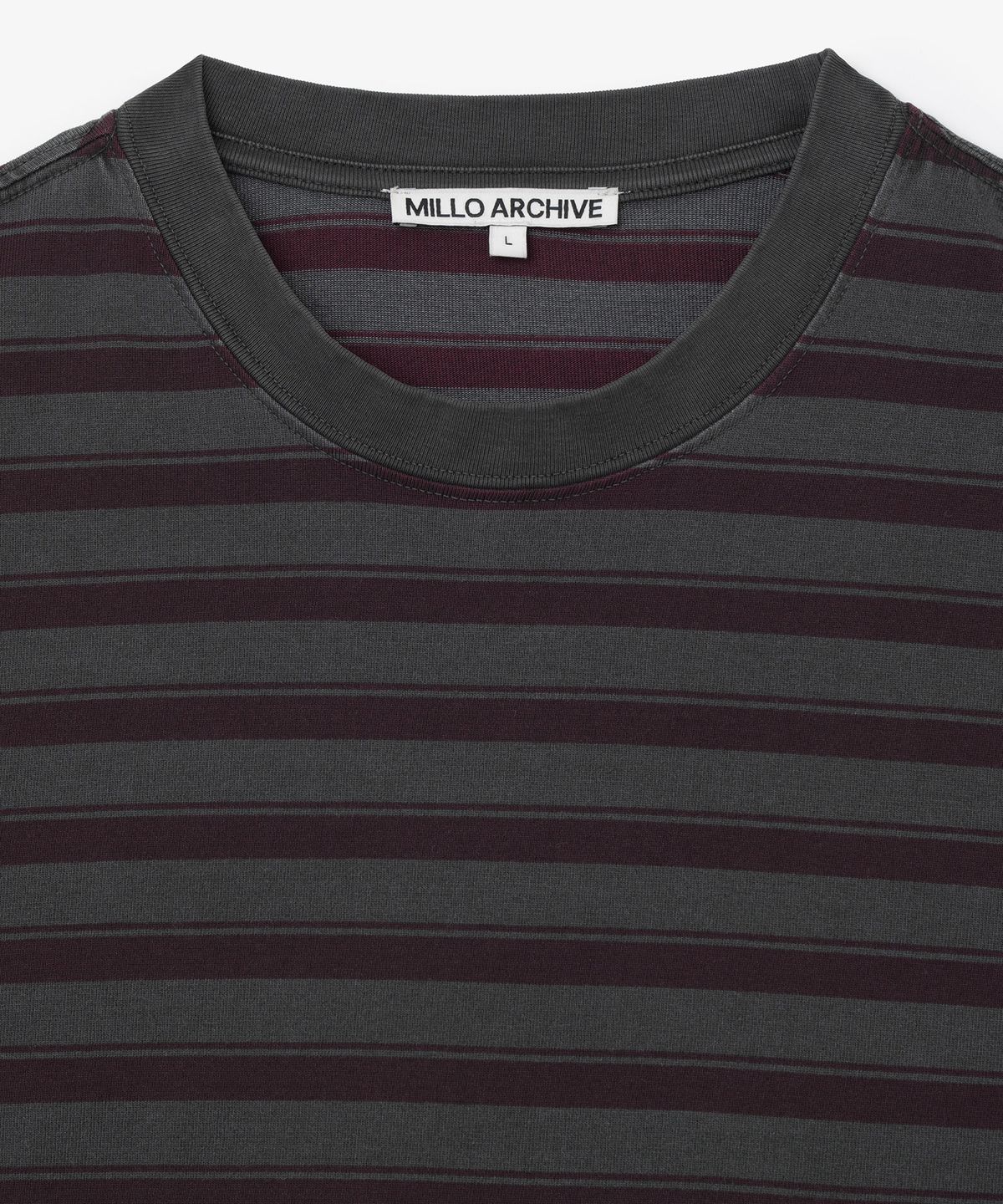 밀로 아카이브(MILLO ARCHIVE) 크리드 스트라이프 롱 슬리브 [딥 버건디]