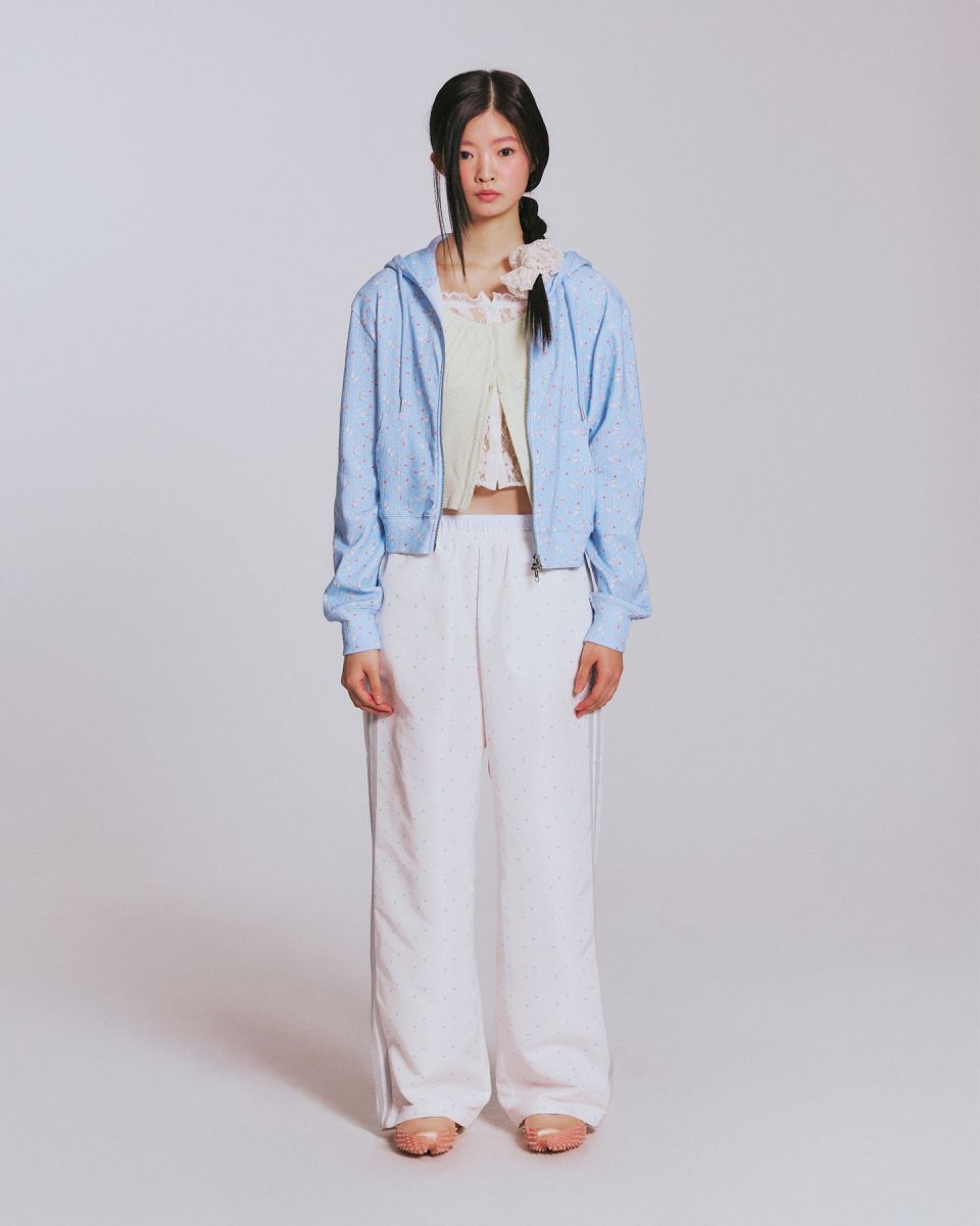 MUSINSA公式 | YOUHEE SHEEP PATTERN EYELET HOOD ZIP-UP_LIGHT BLUE