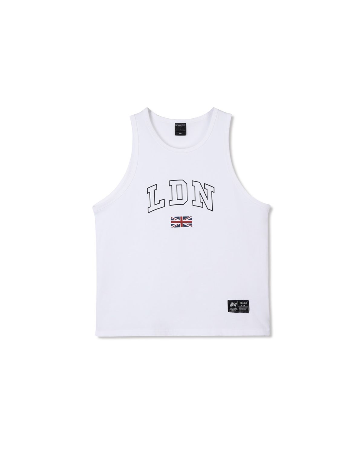 미치코런던 스포츠(MICHIKO LONDON SPORTS) LDN 라운드 슬리브리스 화이트