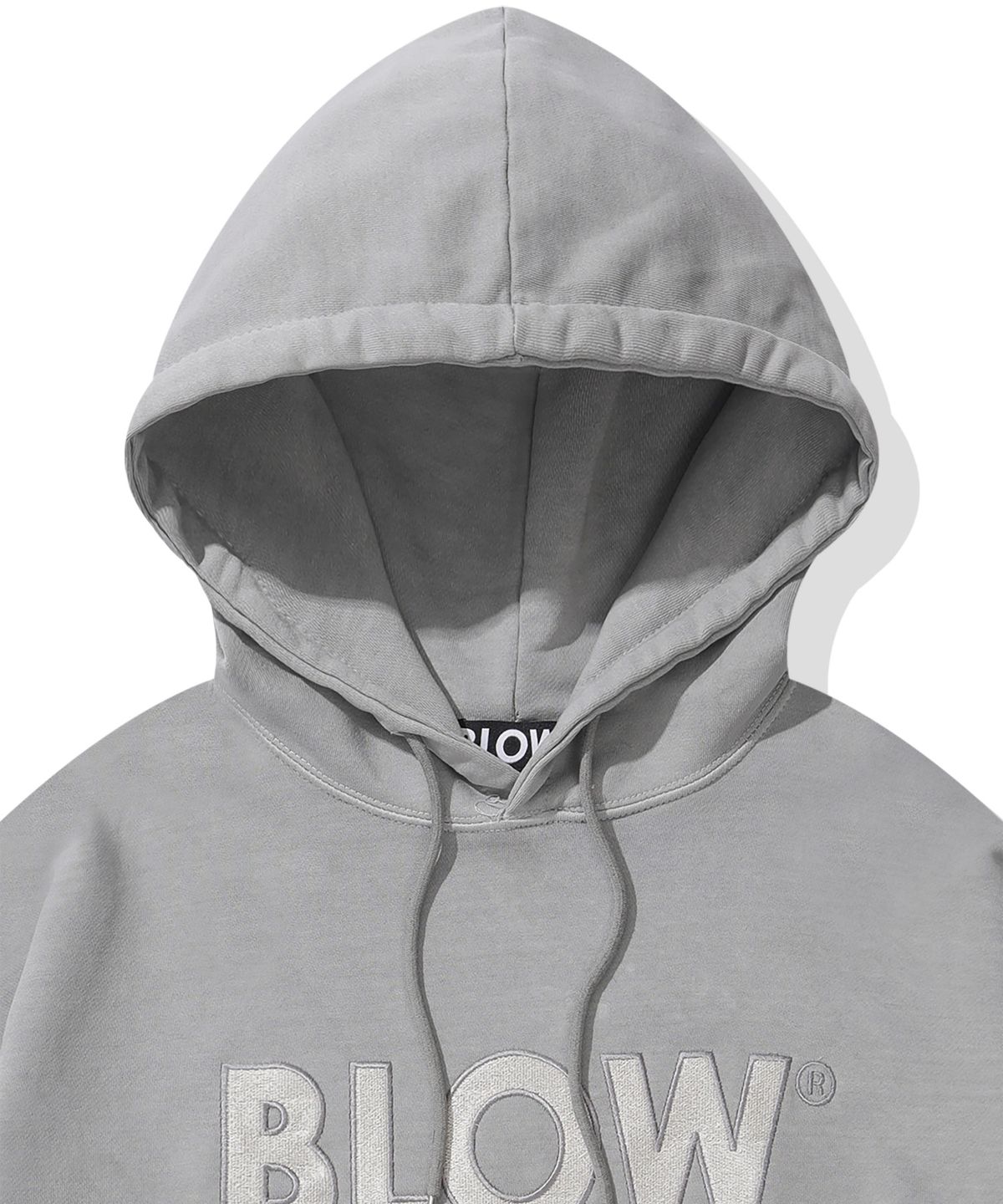 블로우(BLOW) 피그먼트 그레이 자수 후디