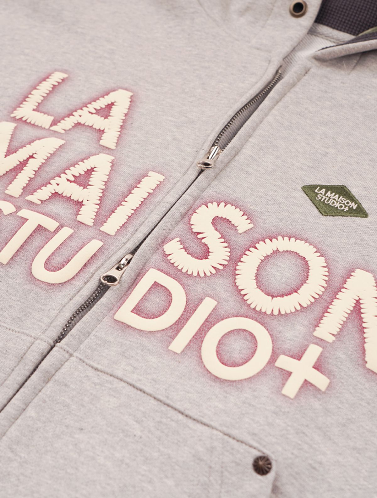 라 메종 스튜디오(LA MAISON STUDIO) LA MAISON ESSENTIAL CROP HOODIE ZIP-UP MELANGRAY(FCG1ZP681M)