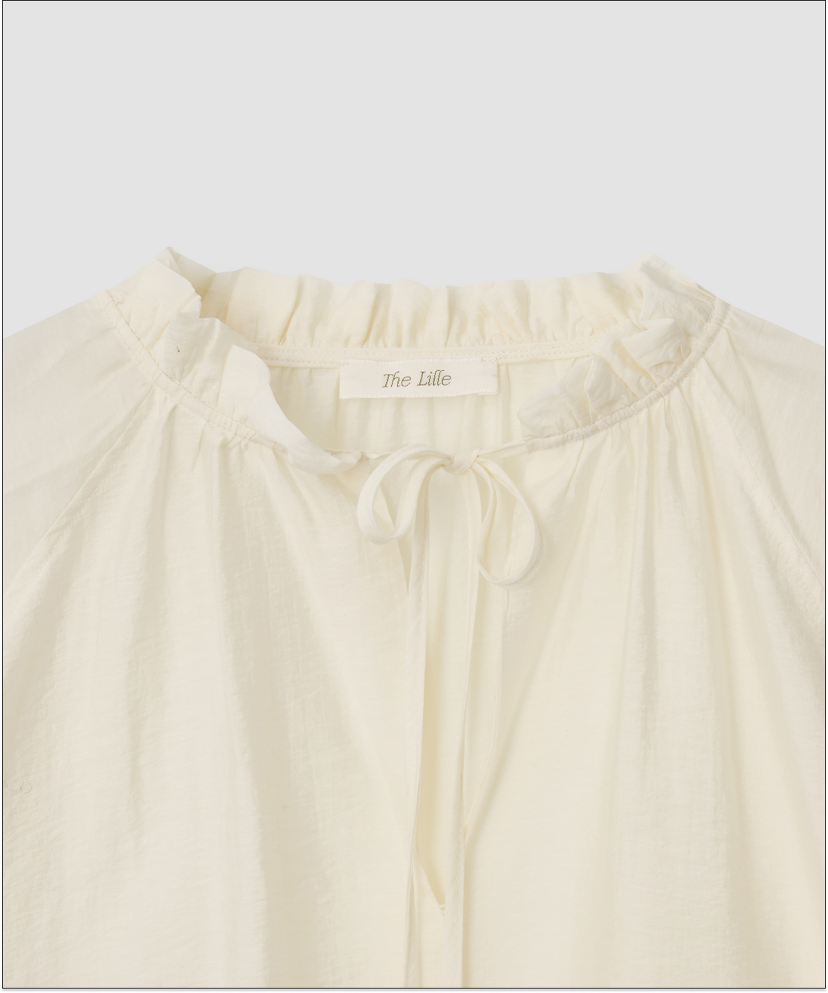 더 릴(THE LILLE) Silk Sheer Frill Blouse_Ivory