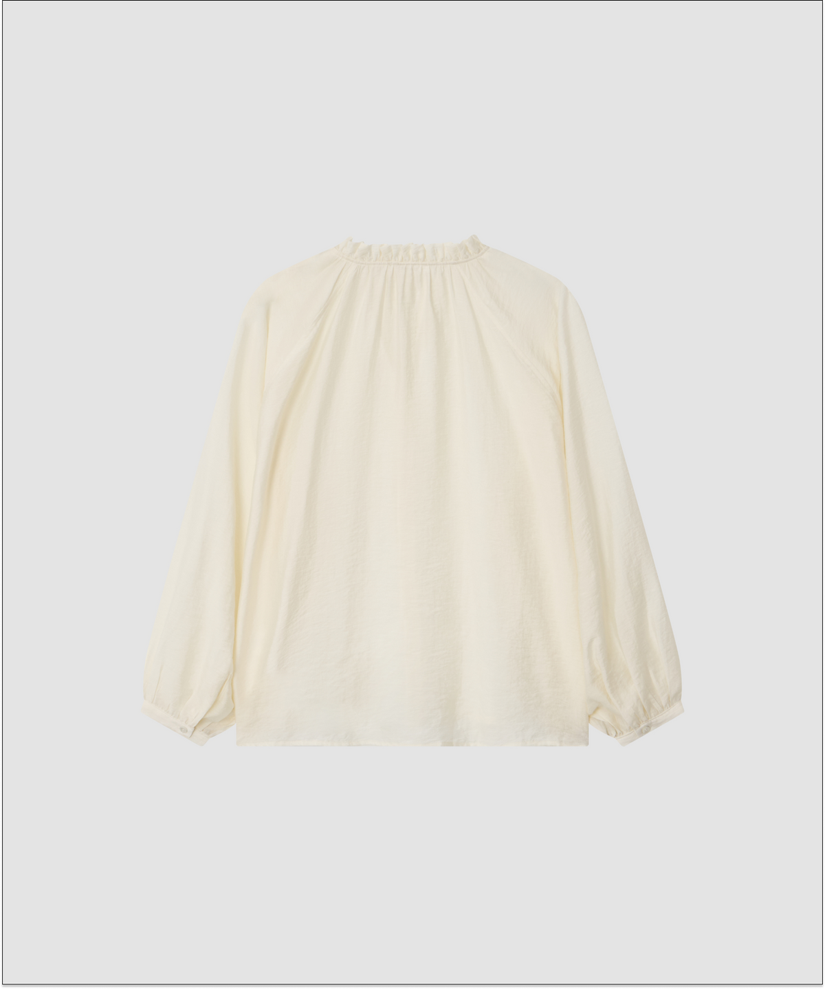 더 릴(THE LILLE) Silk Sheer Frill Blouse_Ivory