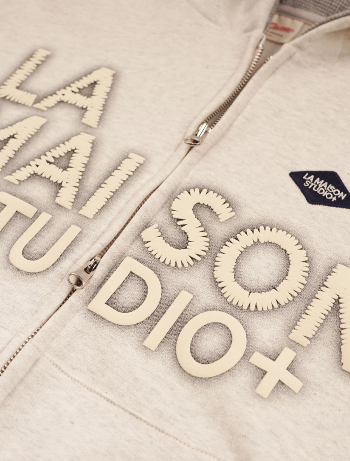 라 메종 스튜디오(LA MAISON STUDIO) LA MAISON ESSENTIAL CROP HOODIE ZIP-UP OATMEAL(FCG1ZP681M)