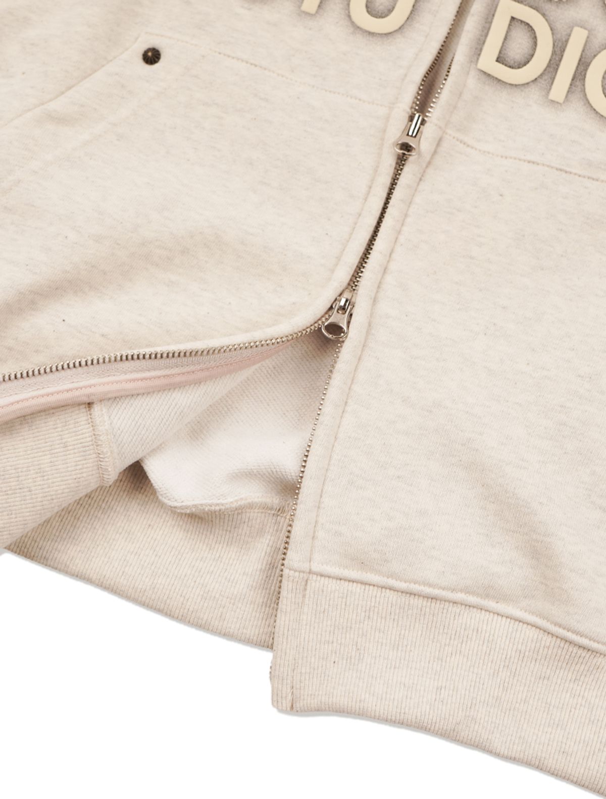 라 메종 스튜디오(LA MAISON STUDIO) LA MAISON ESSENTIAL CROP HOODIE ZIP-UP OATMEAL(FCG1ZP681M)