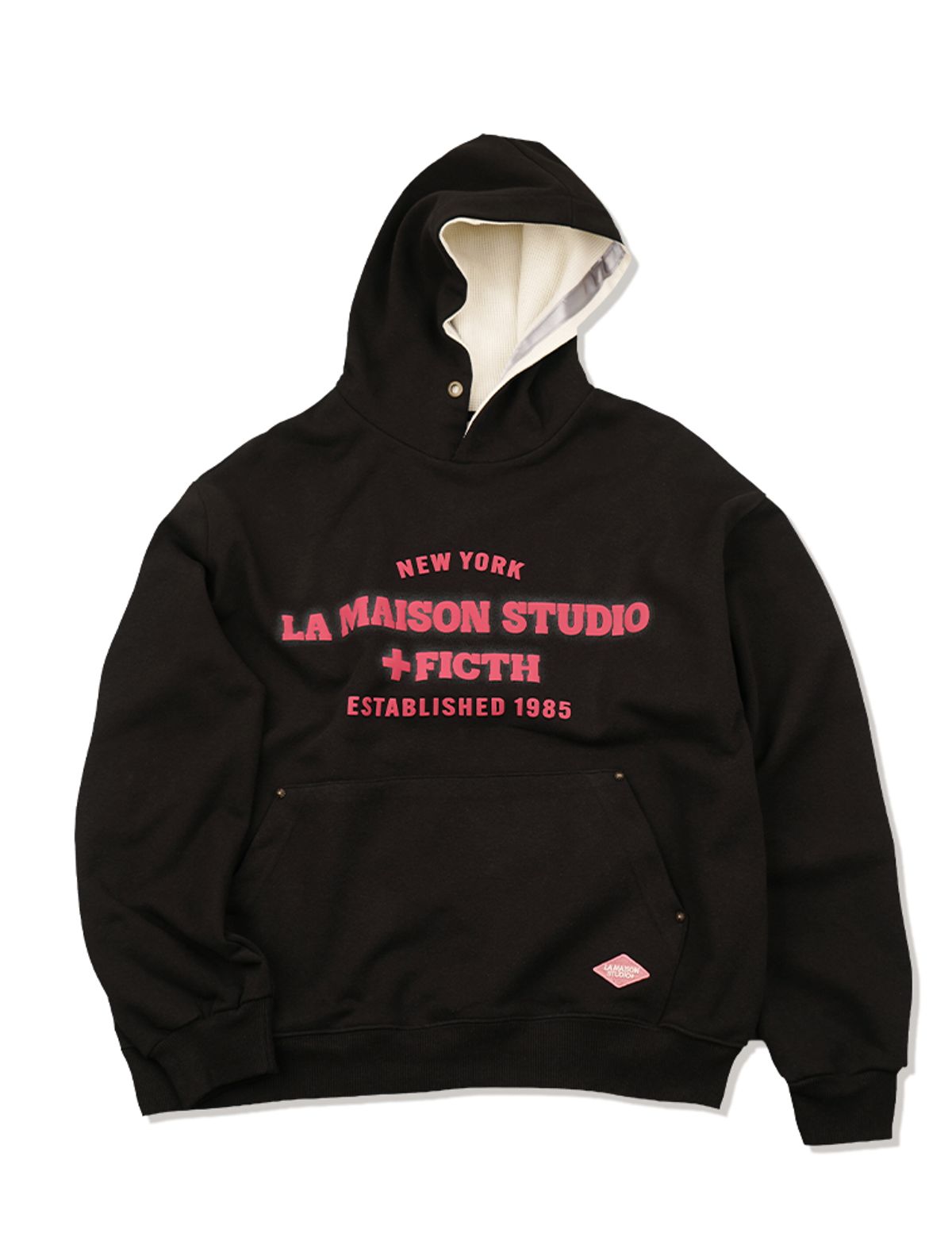 라 메종 스튜디오(LA MAISON STUDIO) LA MAISON ESSENTIAL CROP HOODIE BLACK(FCG1TS683M)