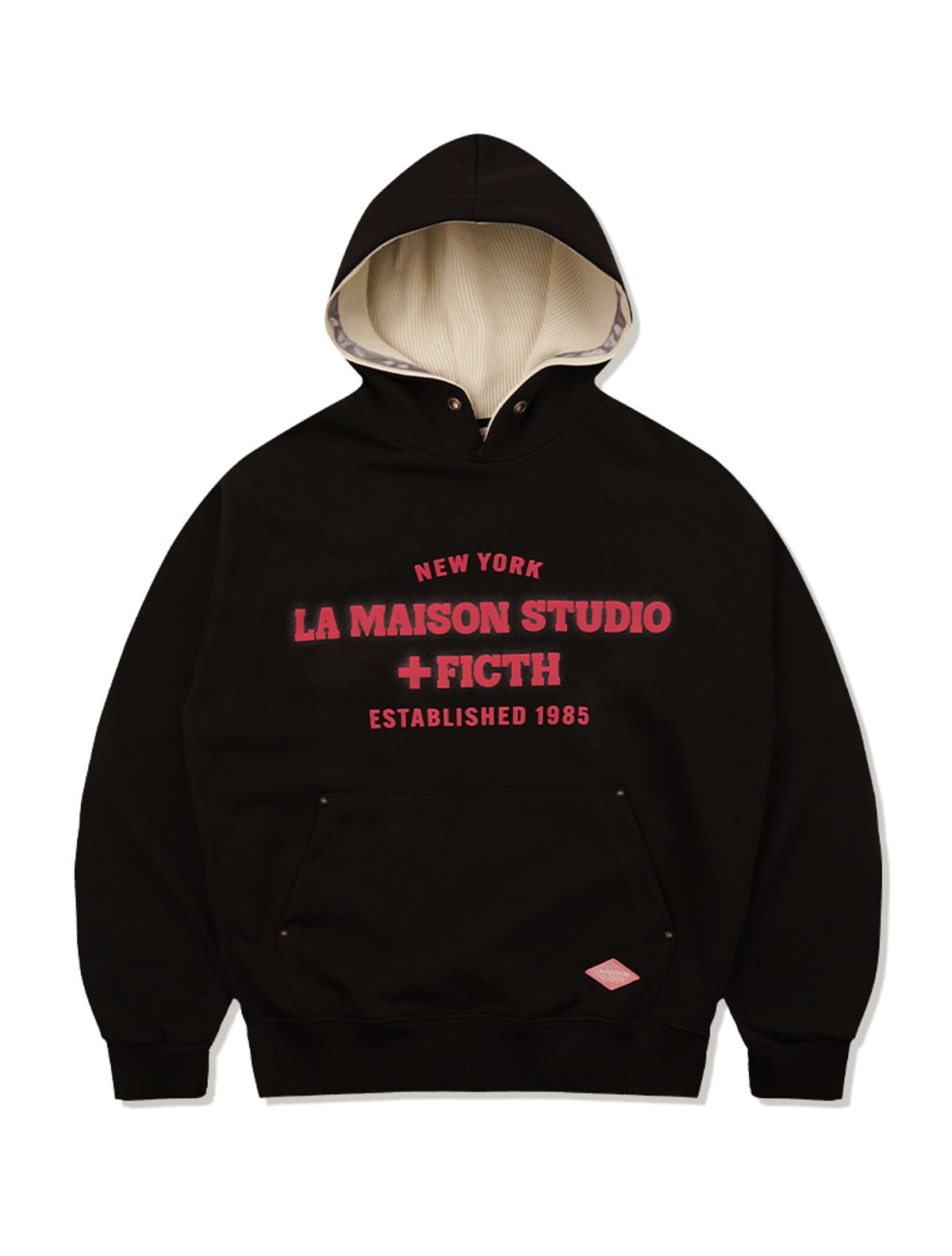 라 메종 스튜디오(LA MAISON STUDIO) LA MAISON ESSENTIAL CROP HOODIE BLACK(FCG1TS683M)