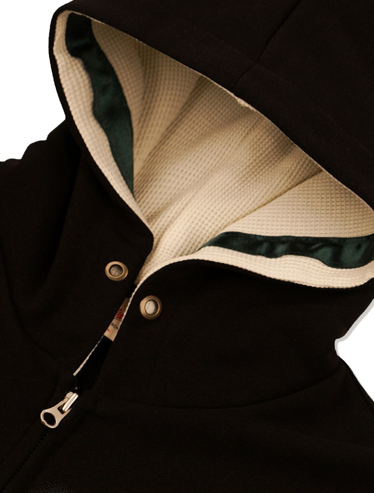 라 메종 스튜디오(LA MAISON STUDIO) LA MAISON ESSENTIAL CROP ARCH LOGO HOODIDIE ZIP-UP BLACK(FCG1ZP684M)