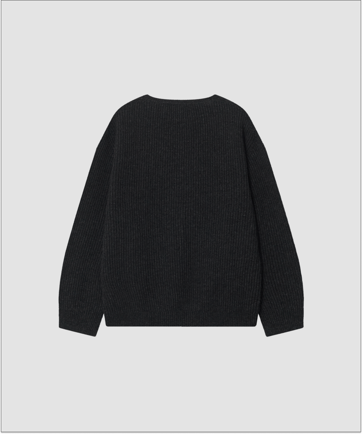 더 릴(THE LILLE) Wholegarment V-Neck Knit_Charcoal
