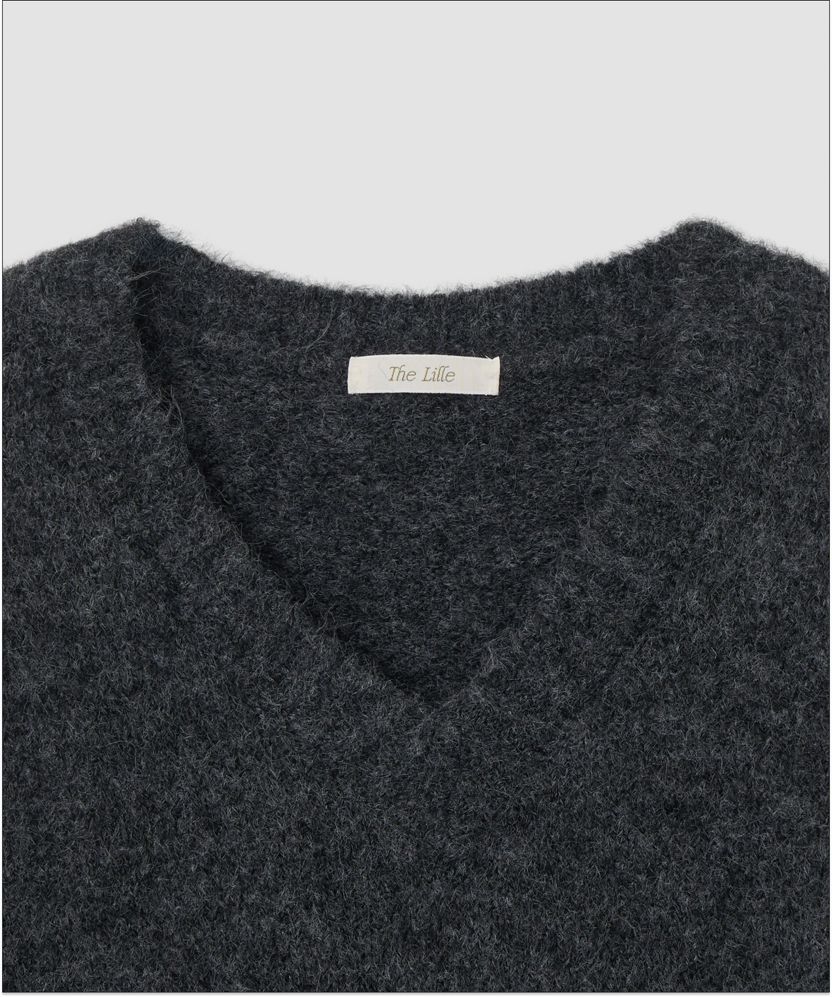 더 릴(THE LILLE) Nia Hairy V Knit_Charcoal