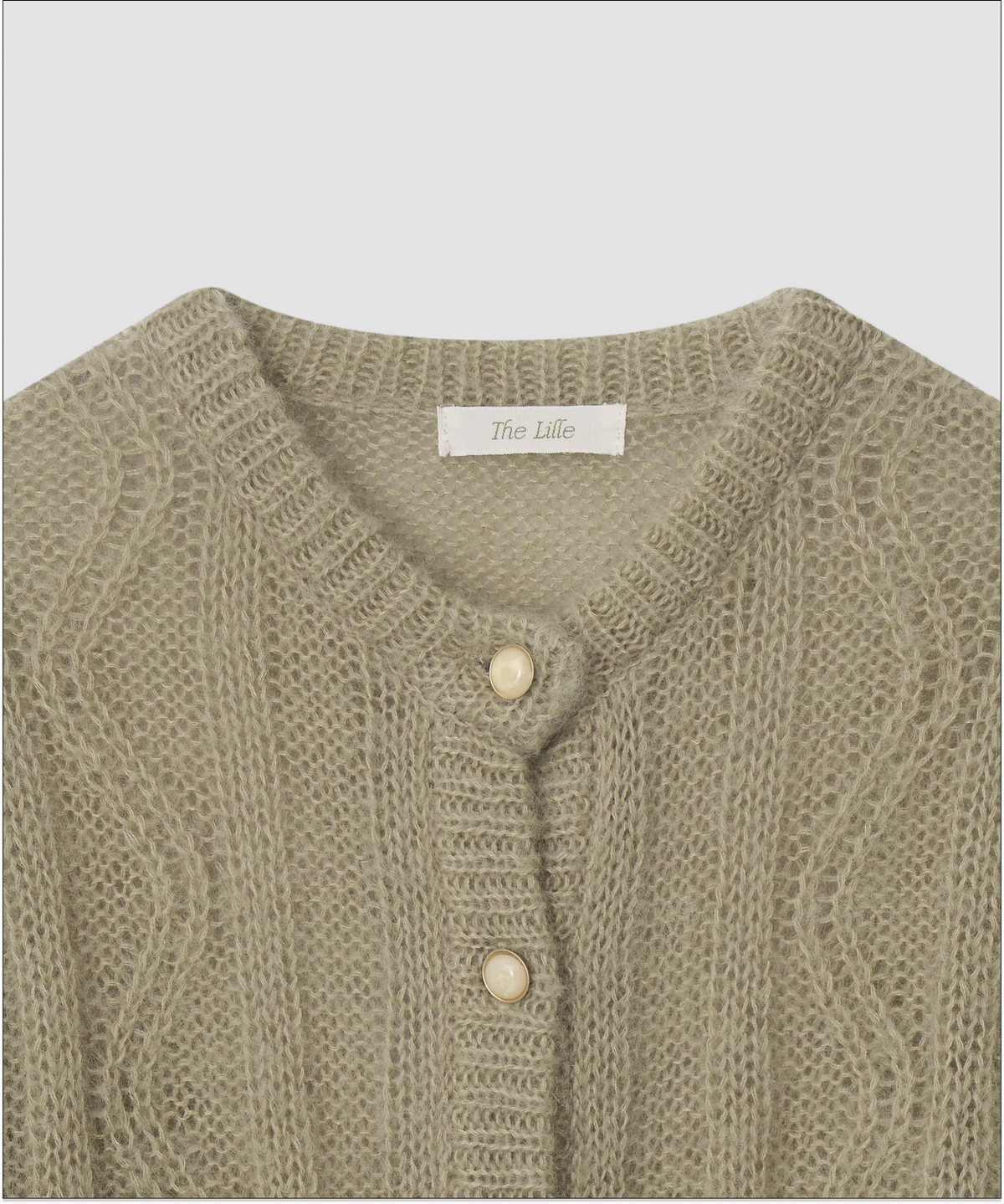 더 릴(THE LILLE) Mohair Vintage Puff Cardigan_Light khaki