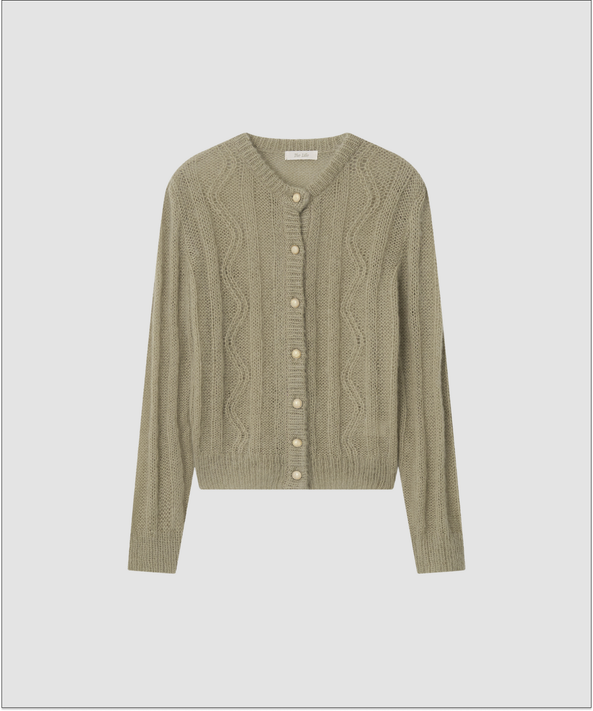 더 릴(THE LILLE) Mohair Vintage Puff Cardigan_Light khaki