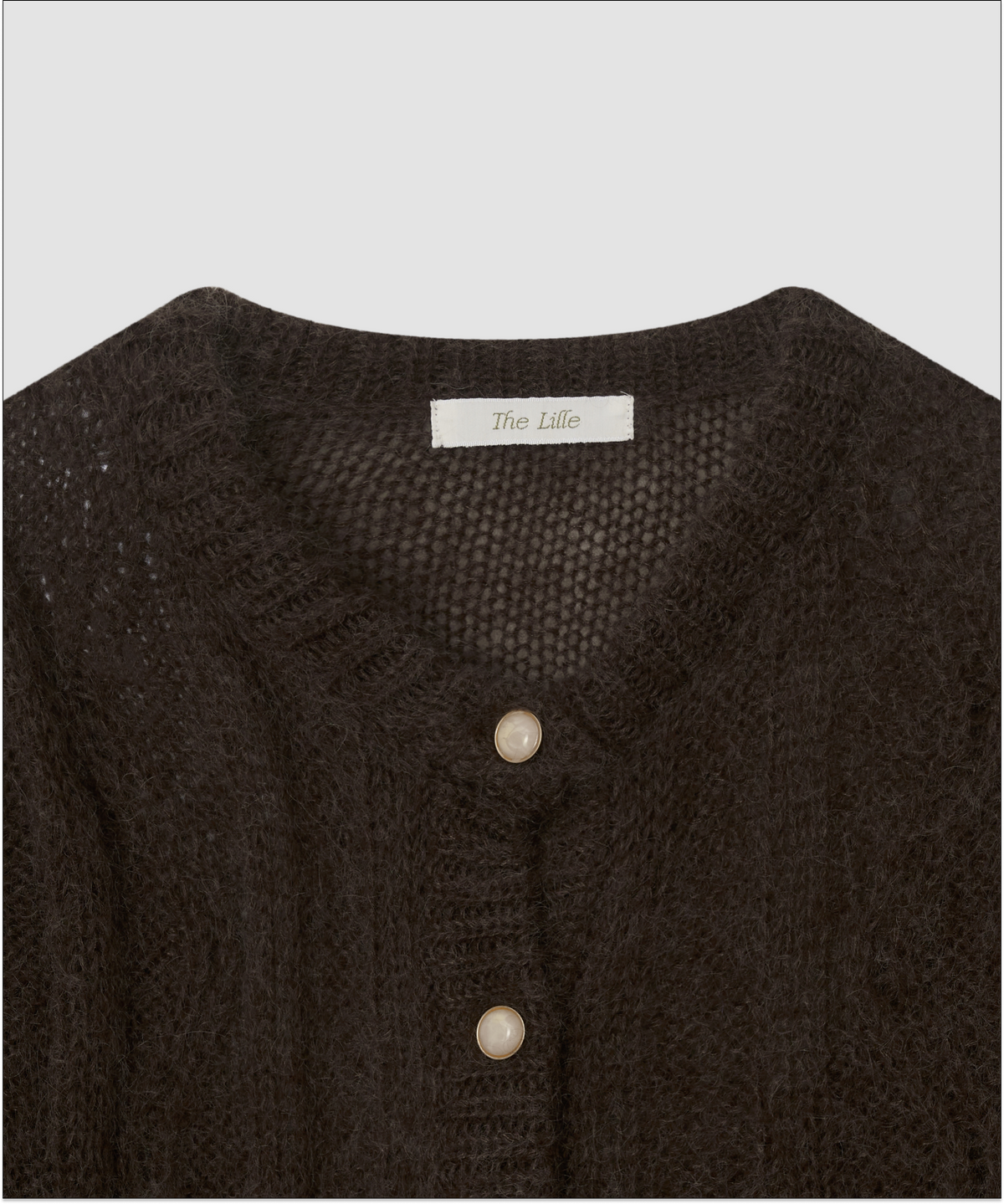 더 릴(THE LILLE) Mohair Vintage Puff Cardigan_Brown
