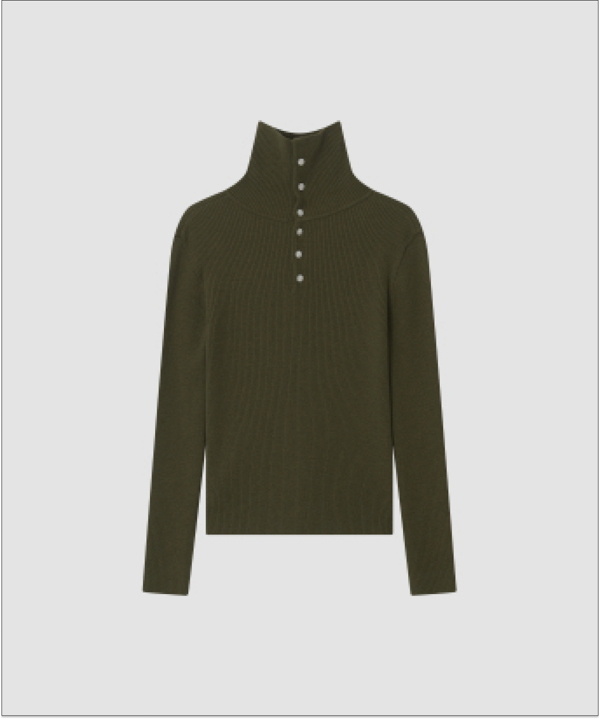 더 릴(THE LILLE) Button-up Turtleneck Knit_Olive