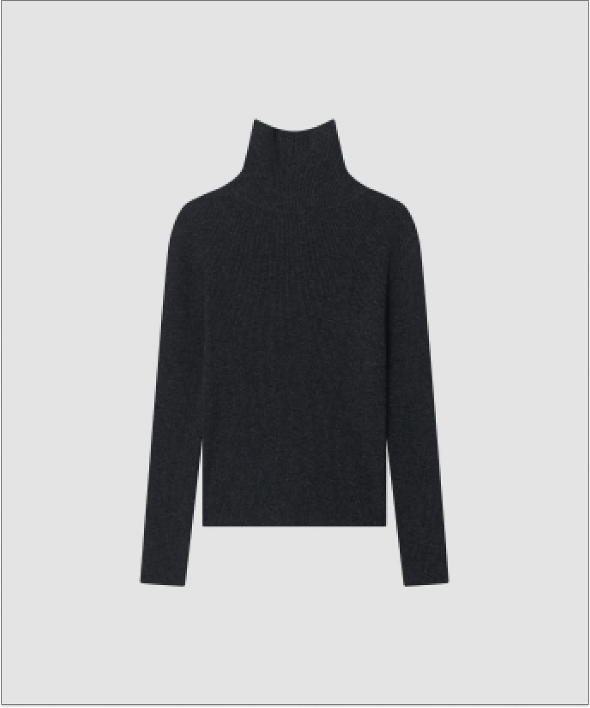 더 릴(THE LILLE) Button-up Turtleneck Knit_Charcoal