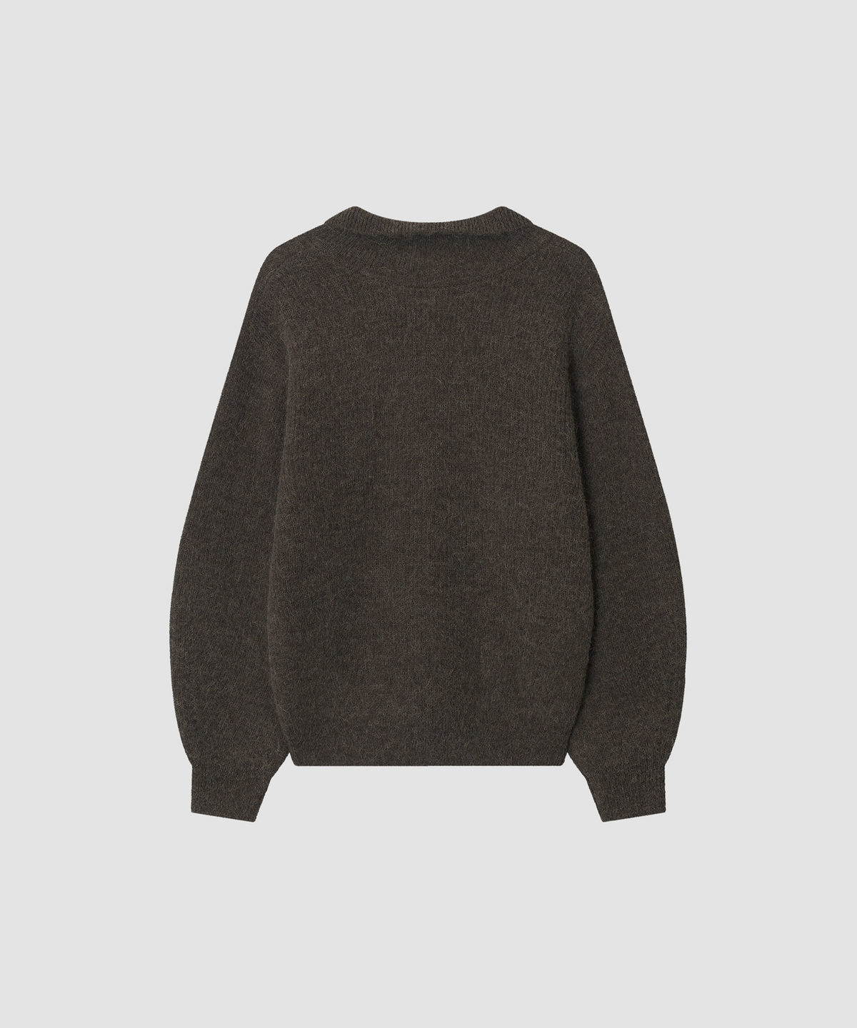 더 릴(THE LILLE) Alpaca Button Collar Knit_Brown
