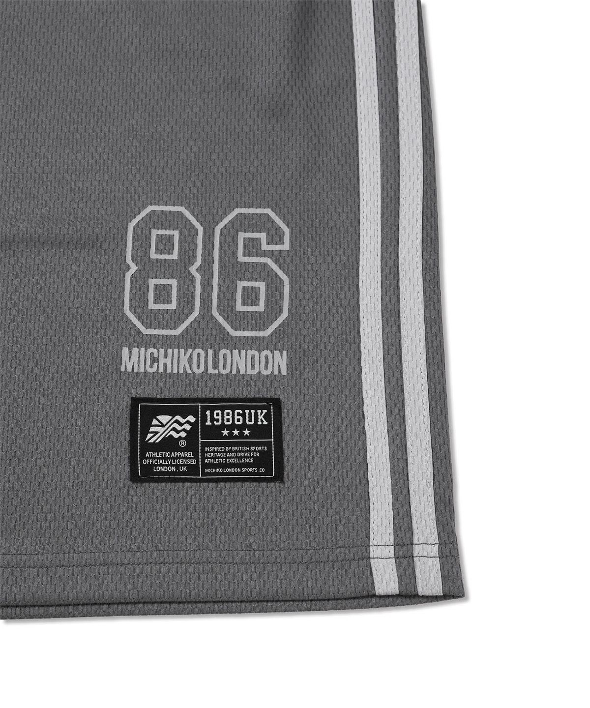 미치코런던 스포츠(MICHIKO LONDON SPORTS) 메쉬 버뮤다 트랙 팬츠 다크 그레이