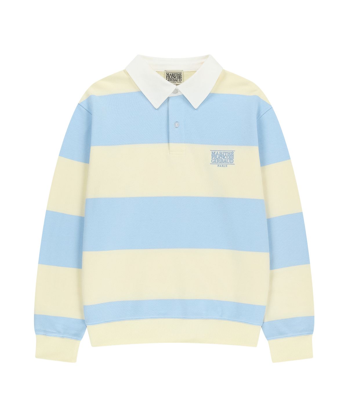 마리떼 프랑소와 저버(MARITHÉ + FRANҪOIS GIRBAUD) SMALL CLASSIC LOGO RUGBY STRIPE SWEATSHIRT sky blue