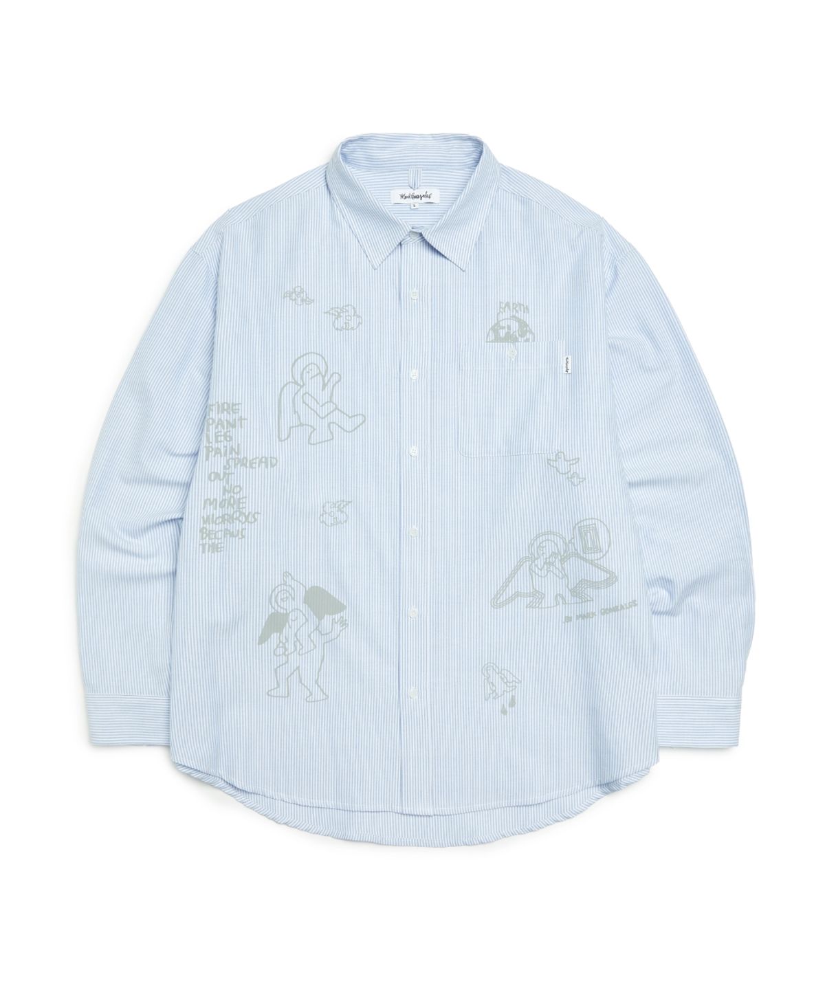 마크곤잘레스(MARK GONZALES) OG 아트워크 스트라이프 셔츠 - SKY BLUE
