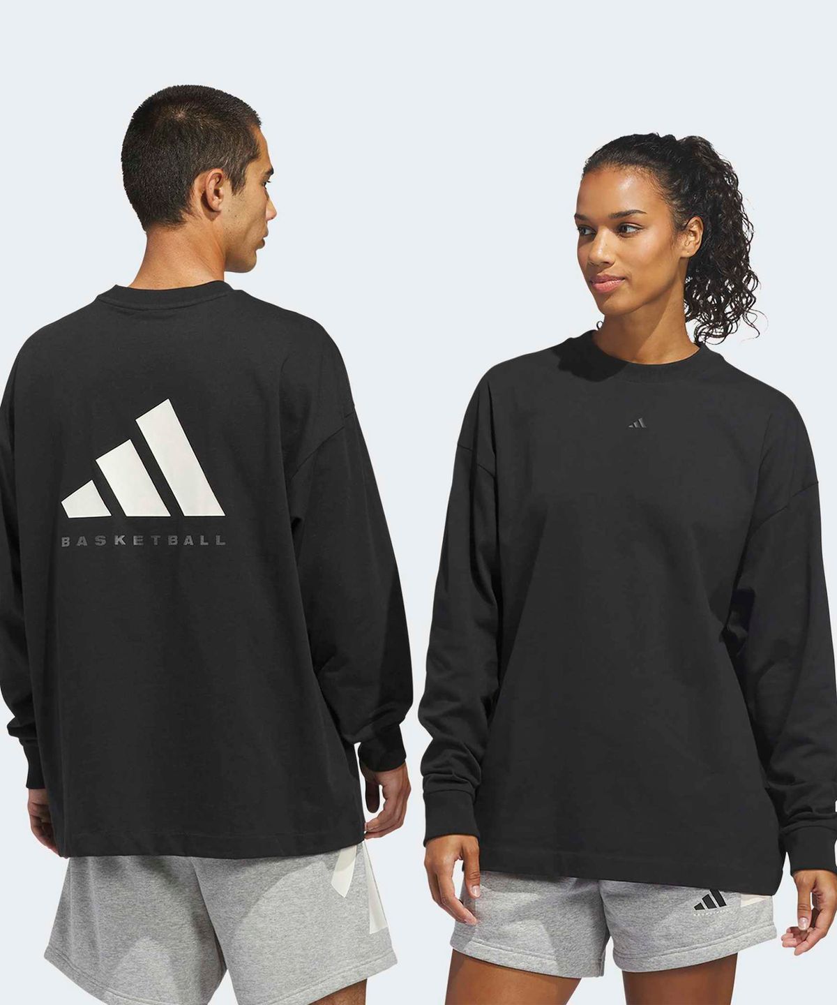 아디다스(ADIDAS) 바스켓볼 긴팔 티 - 블랙:화이트 / KB7554