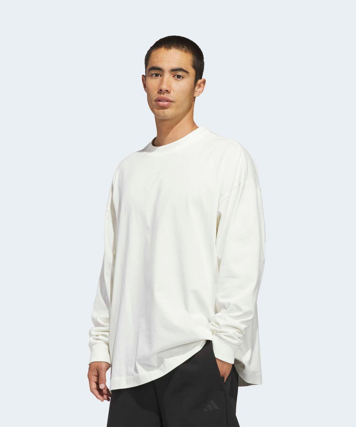 아디다스(ADIDAS) 바스켓볼 긴팔 티 - 화이트:블랙 / KB7555