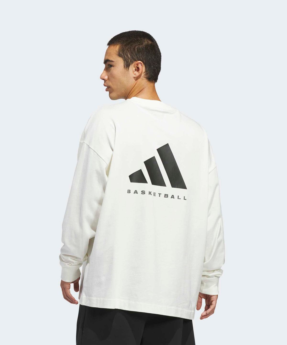 아디다스(ADIDAS) 바스켓볼 긴팔 티 - 화이트:블랙 / KB7555