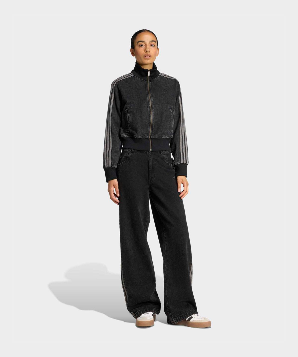 아디다스(ADIDAS) 파이어버드 데님 트랙탑 - 블랙 / KD2898