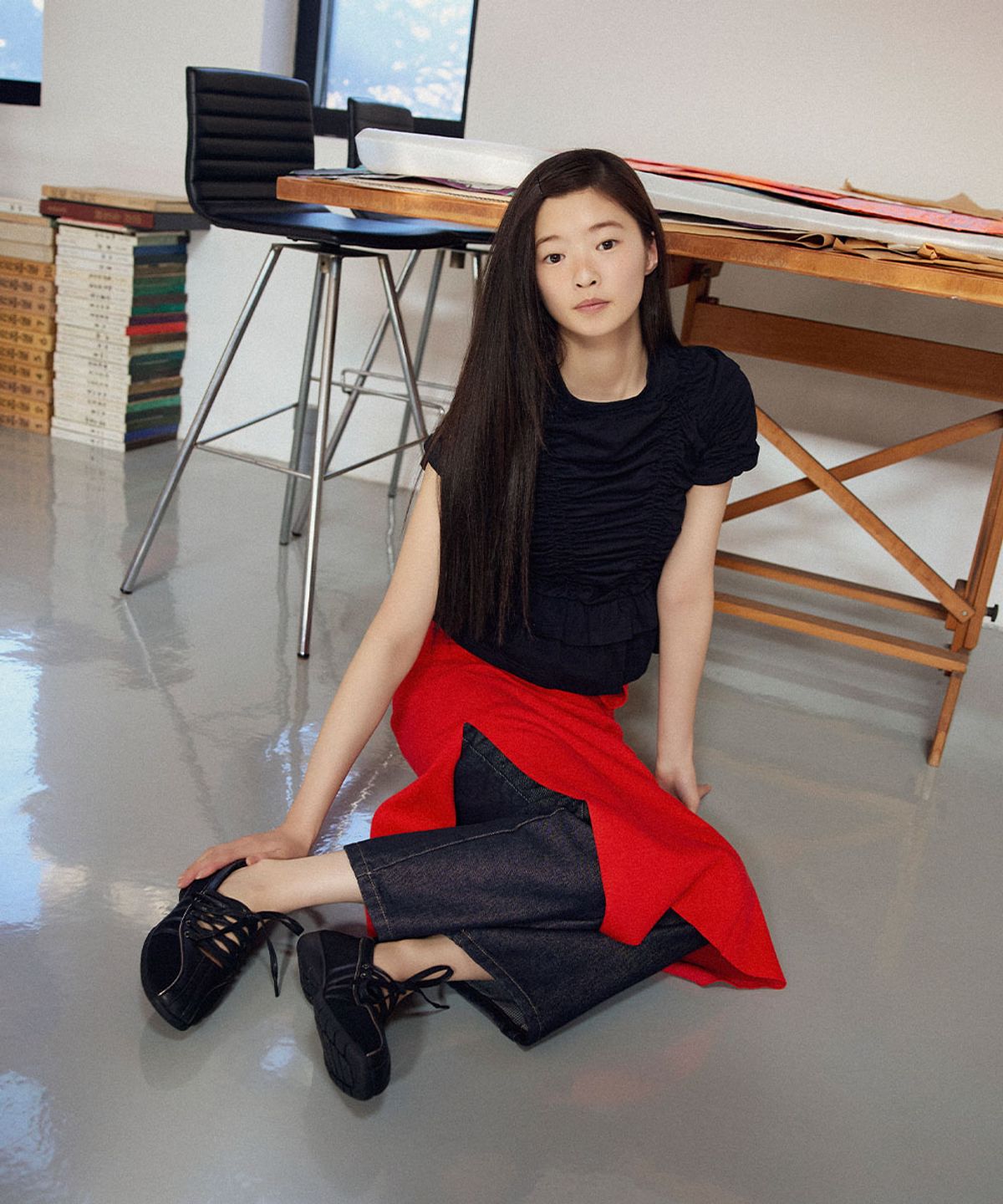 락피쉬웨더웨어(ROCKFISH WEATHERWEAR) SHIRRING T-SHIRT - 3 colors