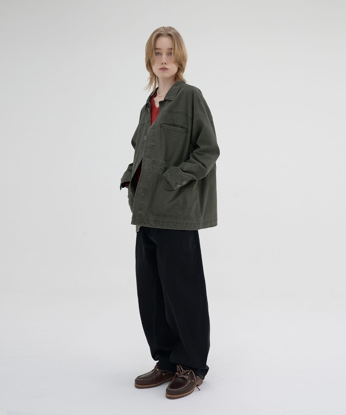 노운(NOUN) faded chore jacket (khaki)