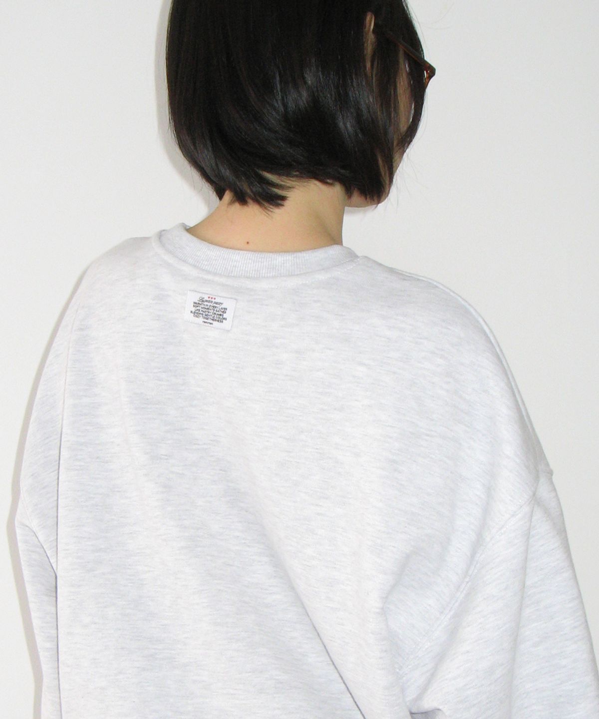 론론(RONRON) BASIC RR ARCHIVE SWEATSHIRT WHITE MELANGE