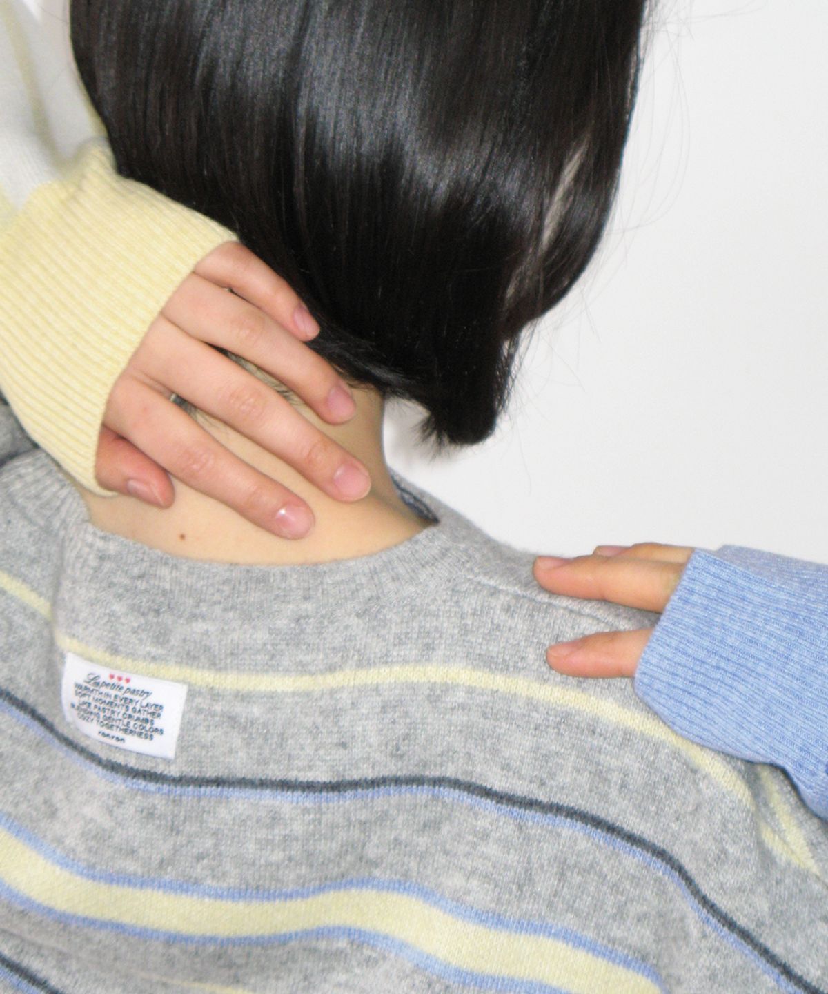 론론(RONRON) MULTI STRIPE OVERSIZED KNIT GREY