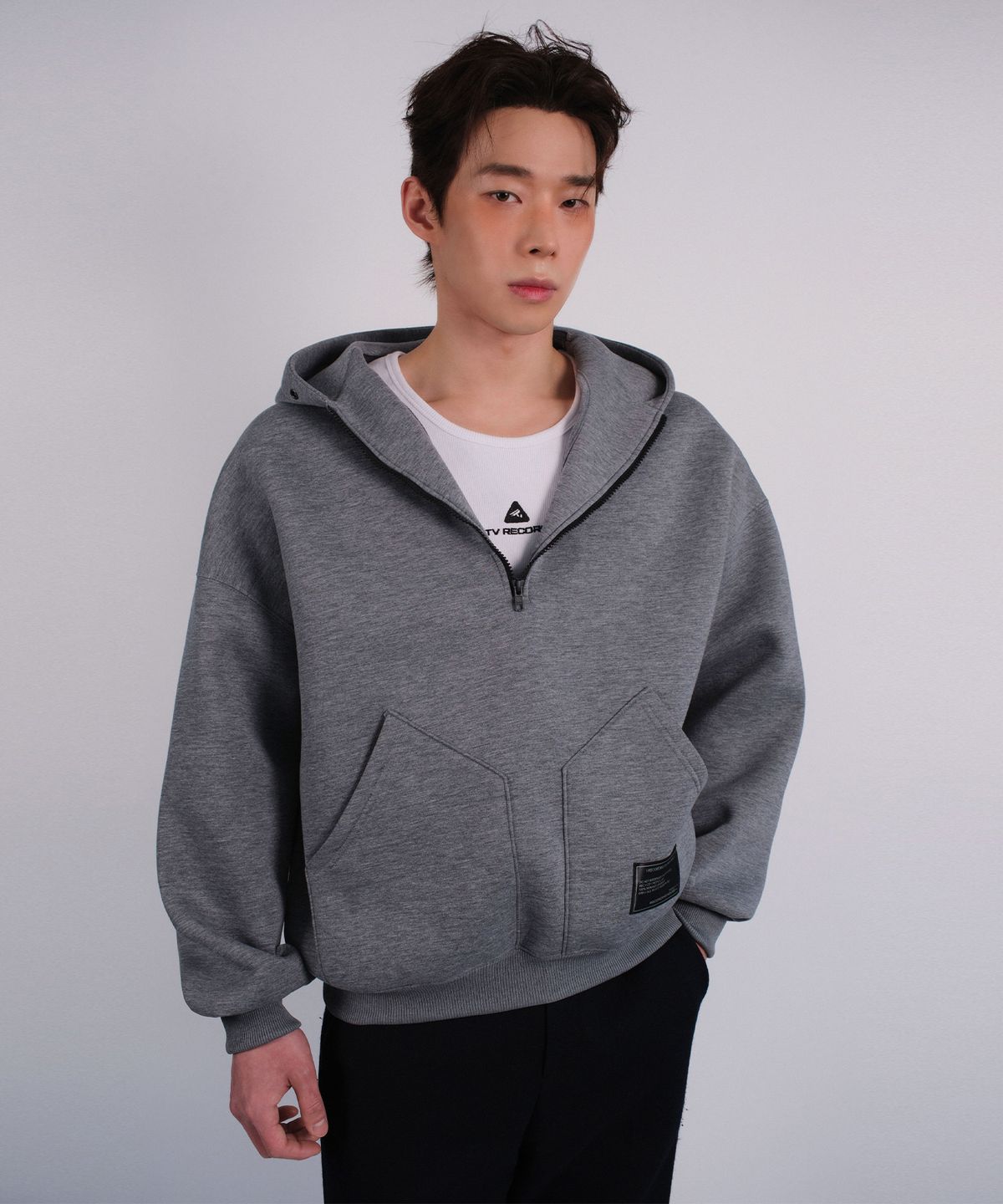 레코딩하우스(RECORDINGHOUSE) REC NEO HOODIE [GREY]