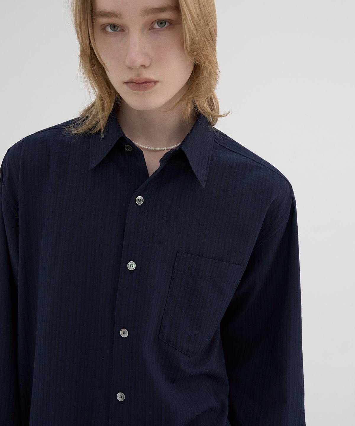 노운(NOUN) daily shirts (navy)