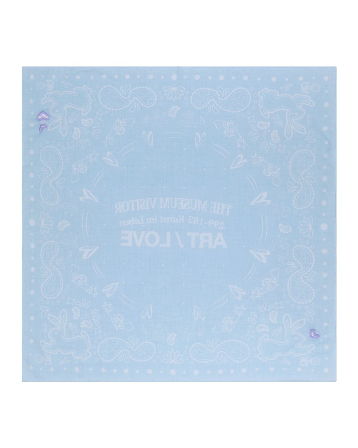 더뮤지엄비지터(THEMUSEUMVISITOR) ART LOVE PAISLEY SCARF (SKY BLUE)
