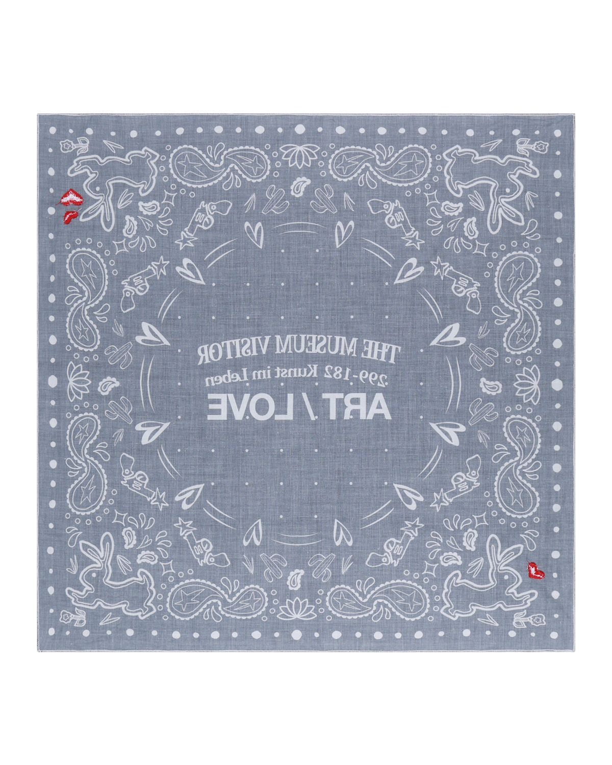 더뮤지엄비지터(THEMUSEUMVISITOR) ART LOVE PAISLEY SCARF (CHARCOAL)