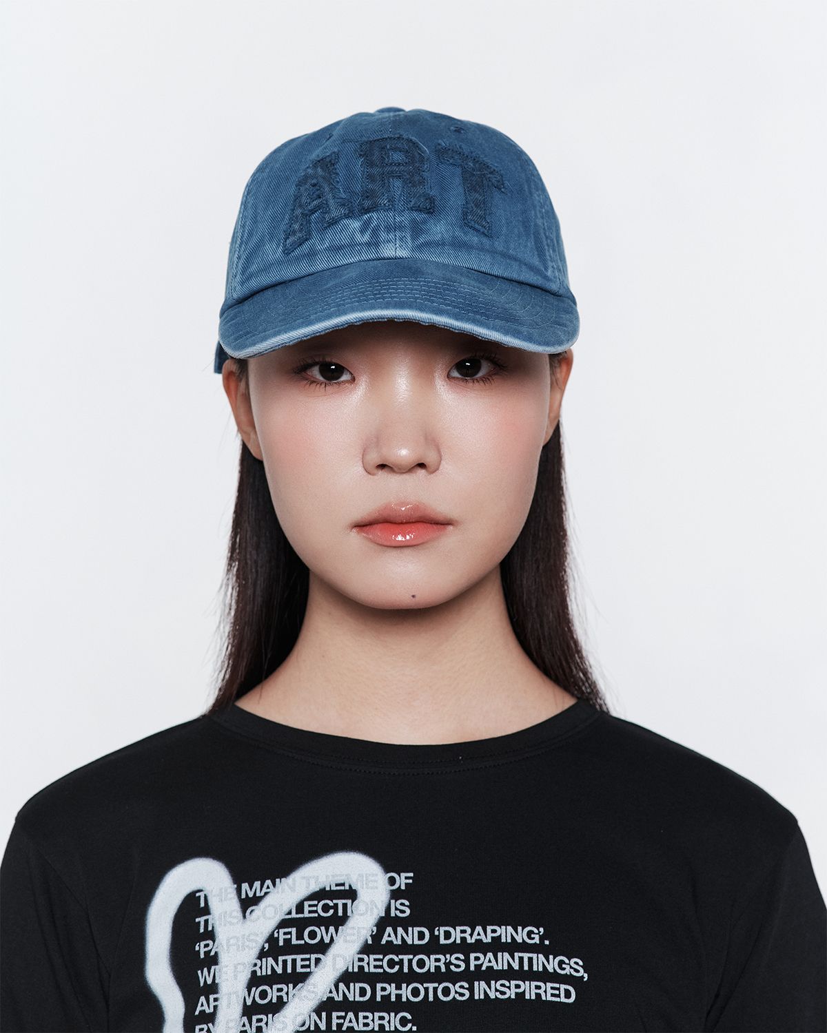더뮤지엄비지터(THEMUSEUMVISITOR) ART PATCHWORK DYED BALL CAP (BLUE)