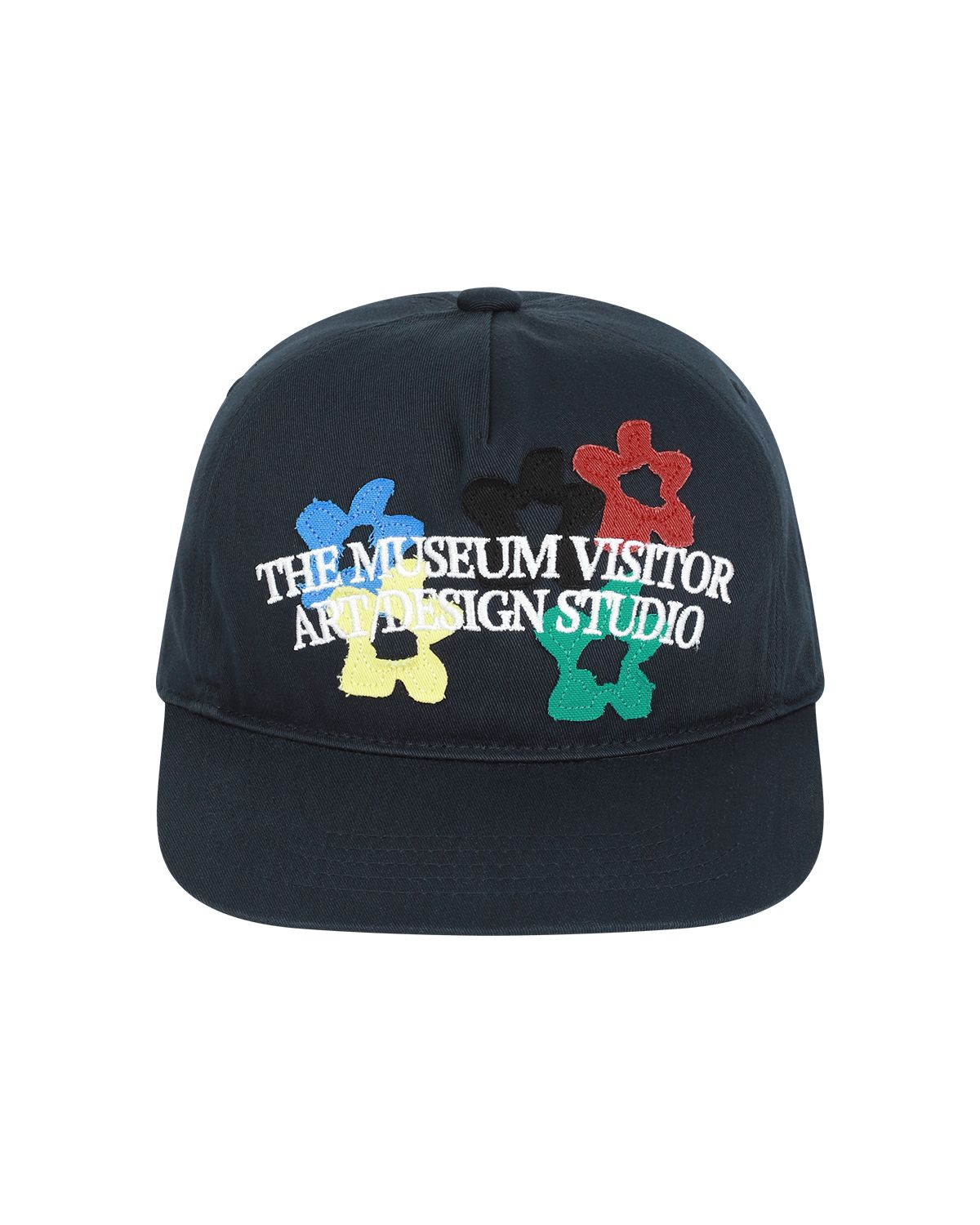 더뮤지엄비지터(THEMUSEUMVISITOR) FIVE FLOWER ARCH LOGO BALL CAP (DEEP NAVY)