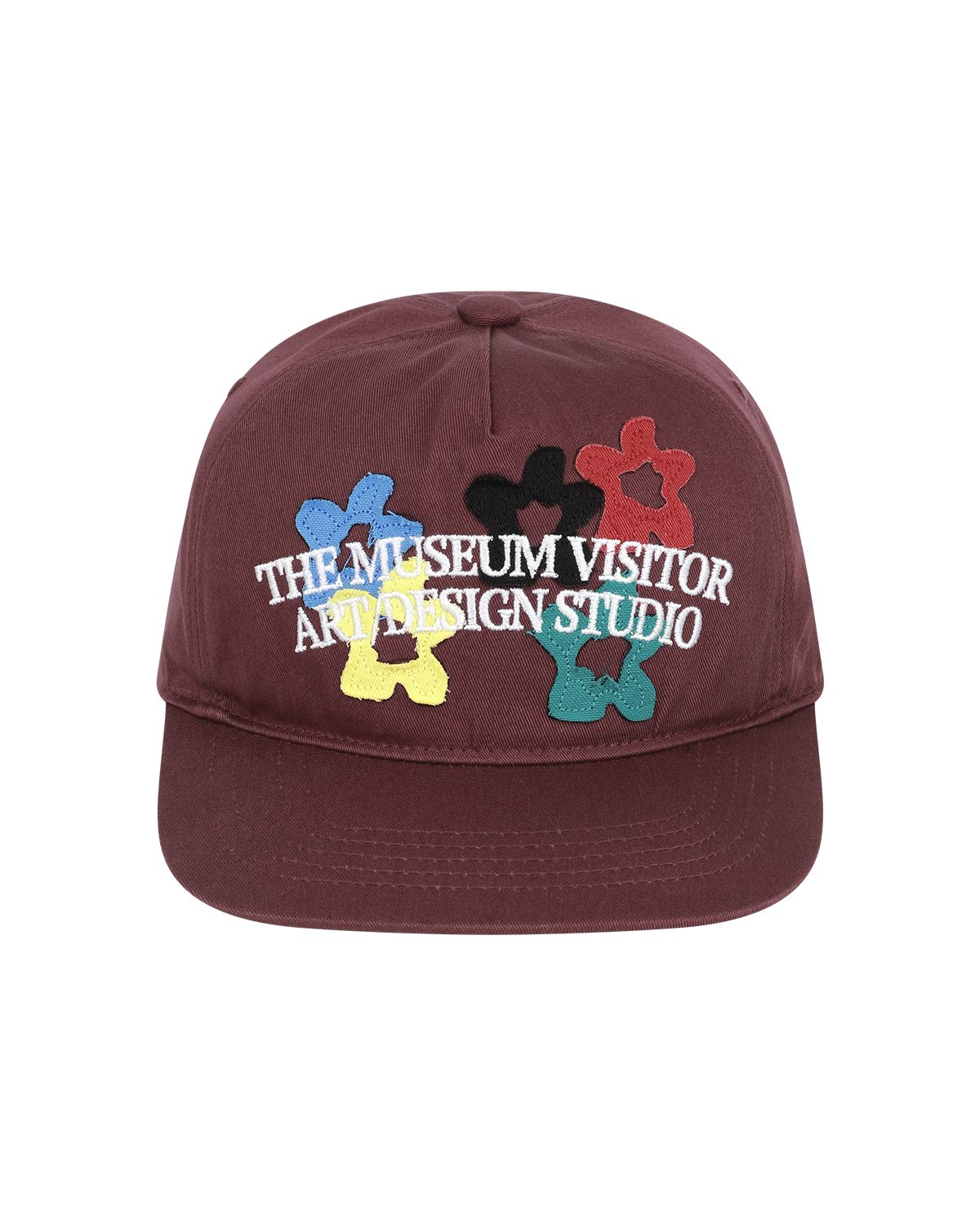 더뮤지엄비지터(THEMUSEUMVISITOR) FIVE FLOWER ARCH LOGO BALL CAP (WINE)