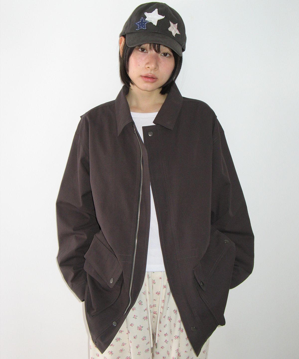 론론(RONRON) LOOSE FIT WORK FIELD JACKET CHARCOAL