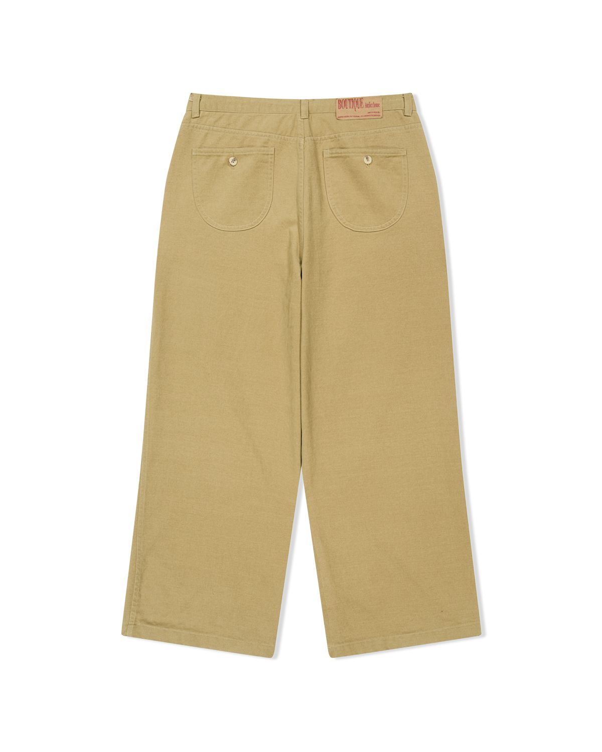 더뮤지엄비지터(THEMUSEUMVISITOR) WASHED BUTTON FLY WORK PANTS (BEIGE)