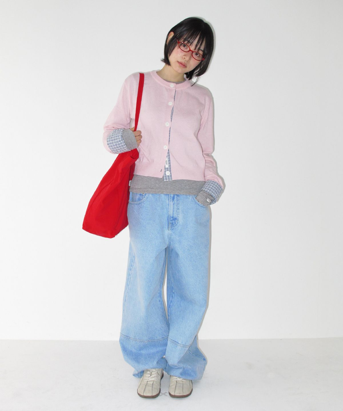 론론(RONRON) SEAM DETAIL BANDING DENIM PANTS LIGHT BLUE