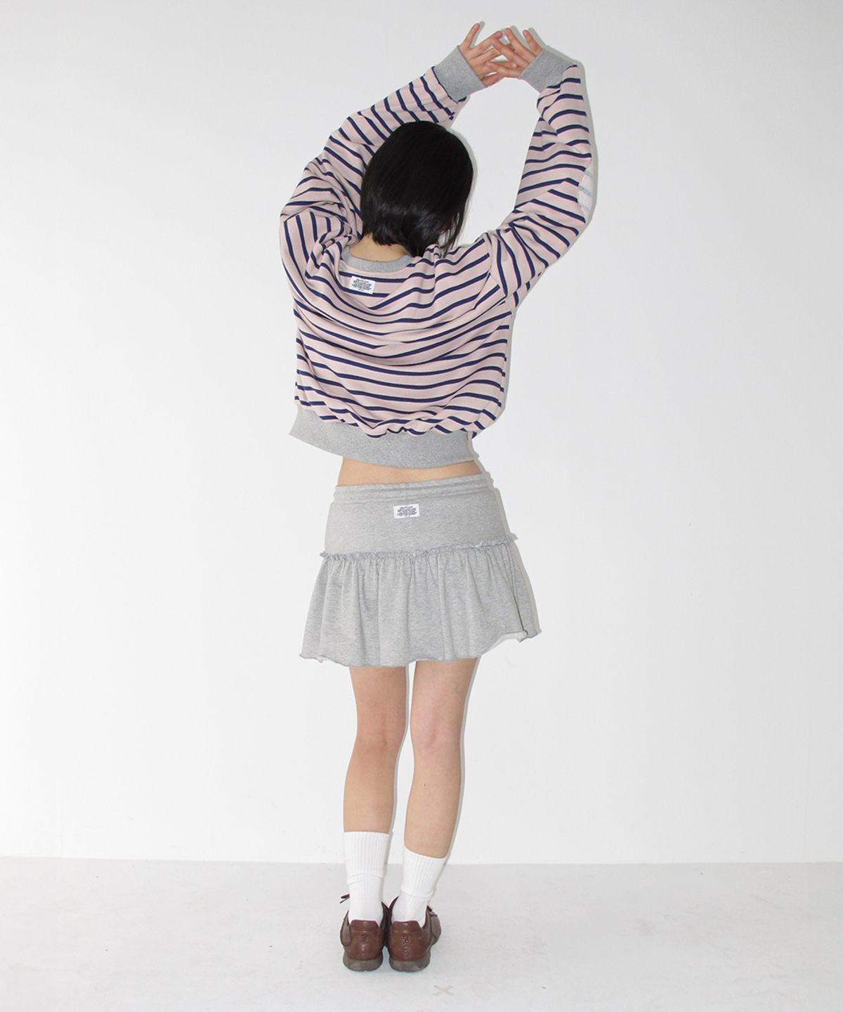 론론(RONRON) SOFT SHIRRING PANTSKIRT GREY