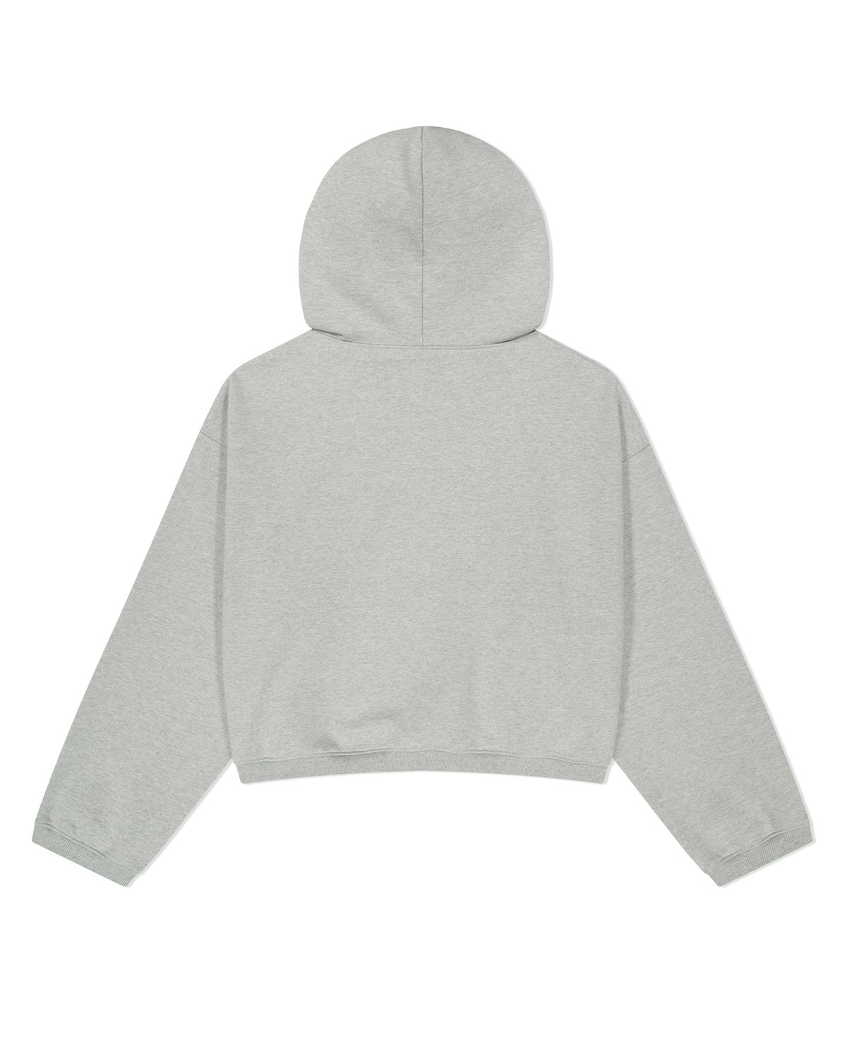 더뮤지엄비지터(THEMUSEUMVISITOR) PATCHWORK SIX HEART SWEAT HOODIE (MELANGE GREY)