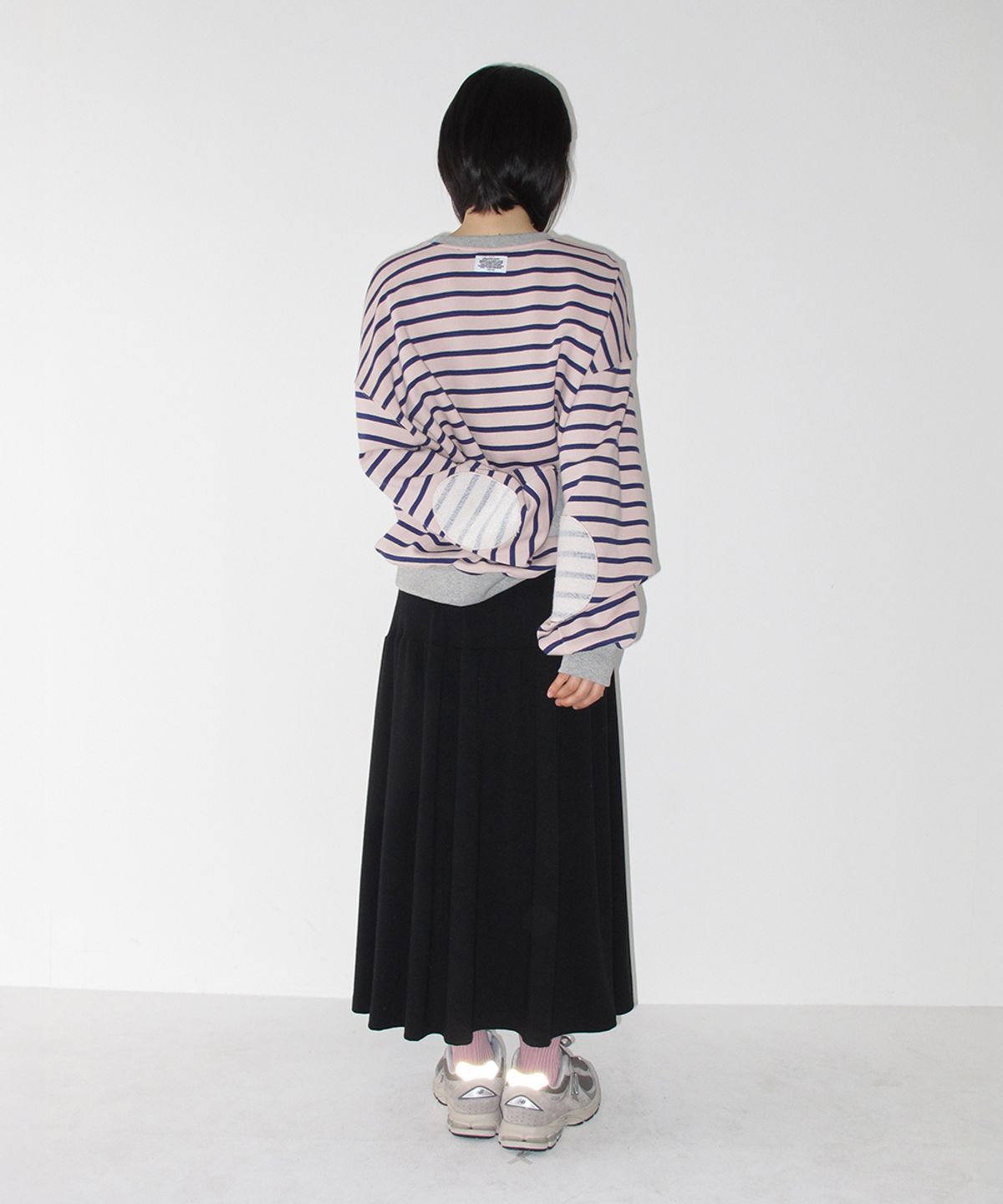 론론(RONRON) STRAP KNOT LONG SKIRT BLACK