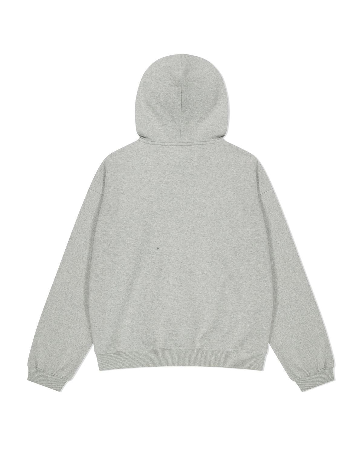 더뮤지엄비지터(THEMUSEUMVISITOR) ART APPLIQUE HOODIE ZIP UP (MELANGE GREY)