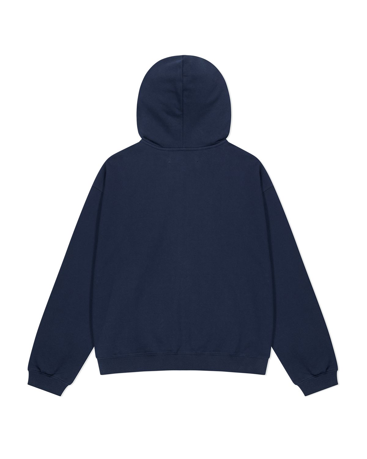 더뮤지엄비지터(THEMUSEUMVISITOR) ART APPLIQUE HOODIE ZIP UP (NAVY)