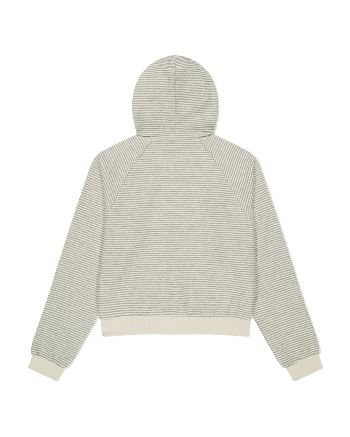 더뮤지엄비지터(THEMUSEUMVISITOR) RAW EDGE SWEAT HOODIE ZIP UP (LIGHT GREY)