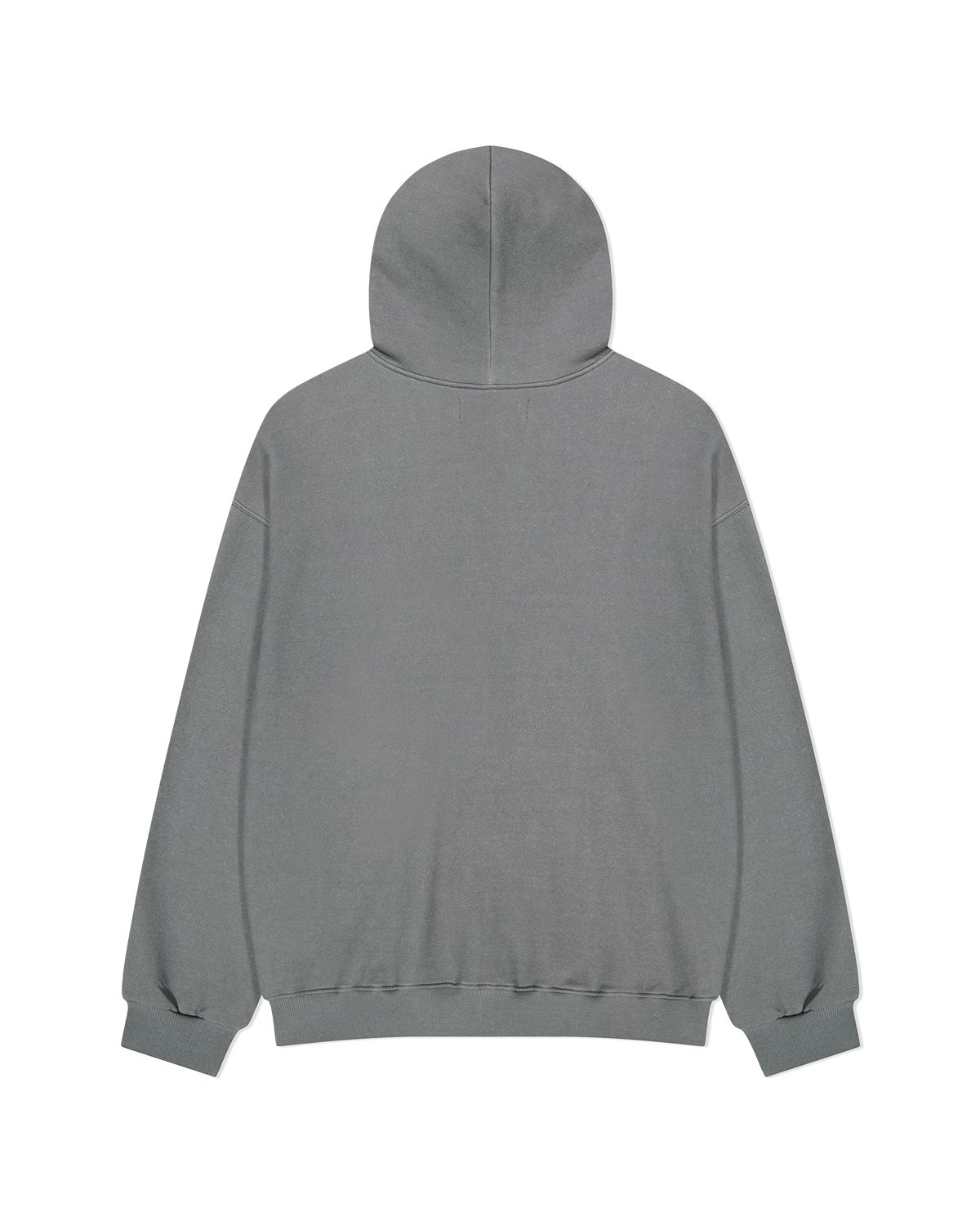 더뮤지엄비지터(THEMUSEUMVISITOR) SYMBOL EMBROIDERED HOODIE ZIP UP (MELANGE GREY)