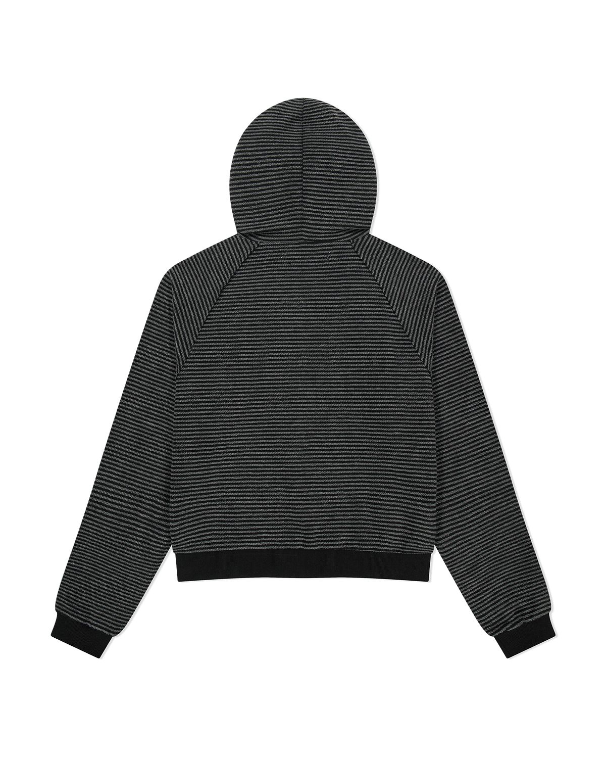 더뮤지엄비지터(THEMUSEUMVISITOR) RAW EDGE SWEAT HOODIE ZIP UP (BLACK)