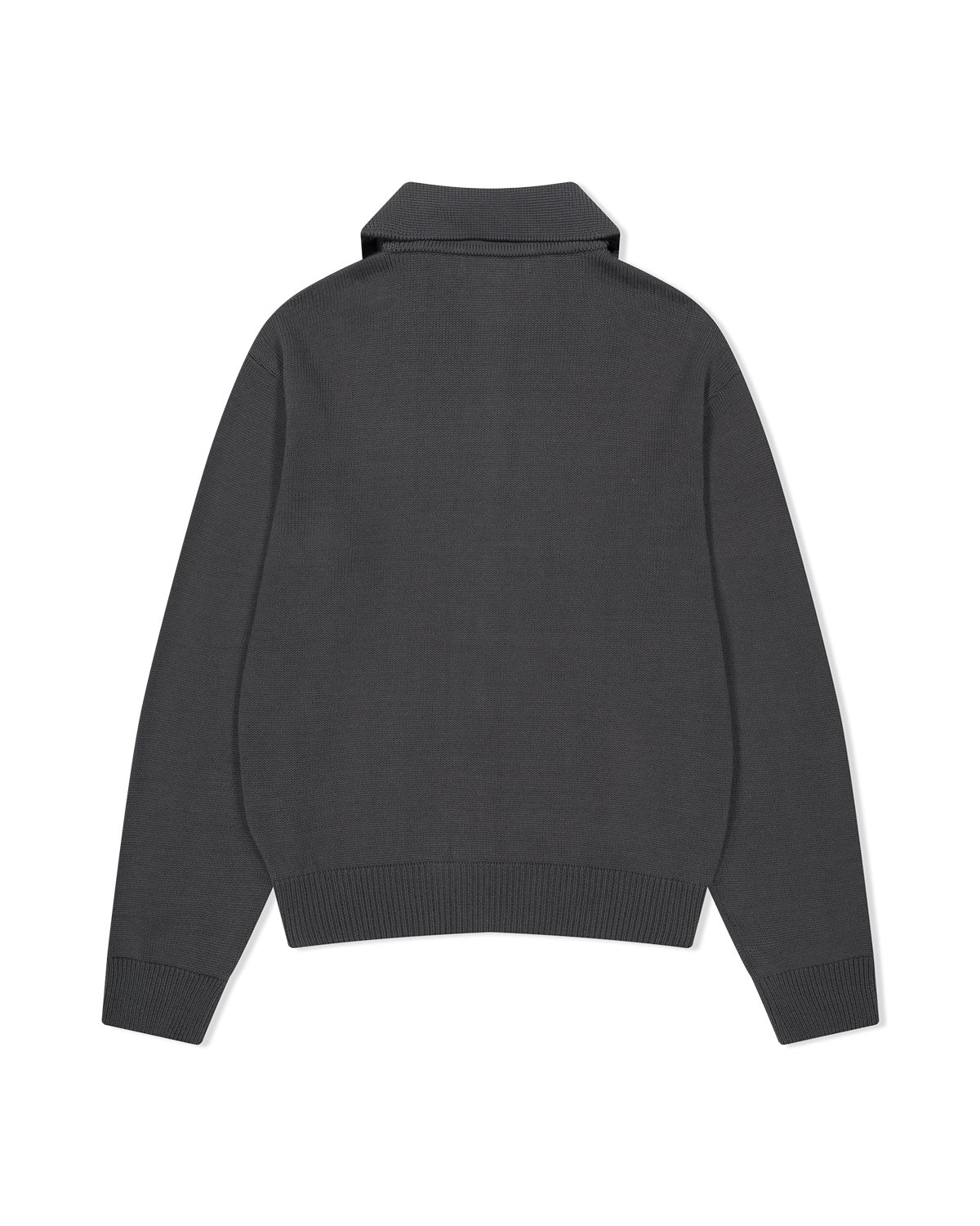 더뮤지엄비지터(THEMUSEUMVISITOR) OPENWORK KNIT FULL ZIP UP (CHARCOAL)